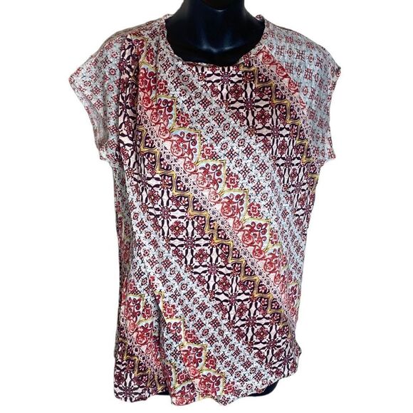 Sundance josette linen short sleeve top small bohemian Drapey top - Picture 1 of 7